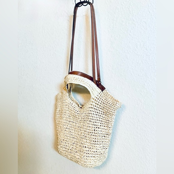 MANGO, Women's Handmade Braided Natural Fiber Shopper Bag Style, EUC - Picture 6 of 16